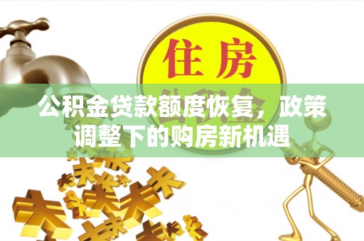 芷江公积金贷款额度恢复，政策调整下的购房新机遇